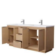 Load image into Gallery viewer, Wyndham Collection Vanity Wyndham Collection WCF282872DLSK1INTMXX Maroni 72 Inch Double Bathroom Vanity in Light Straw, 1.25 Inch Thick Matte White Solid Surface Countertop, Integrated Sinks