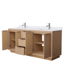 Load image into Gallery viewer, Wyndham Collection Vanity Wyndham Collection WCF282872DLSWCUNSMXX Maroni 72 Inch Double Bathroom Vanity in Light Straw, White Cultured Marble Countertop, Undermount Square Sinks