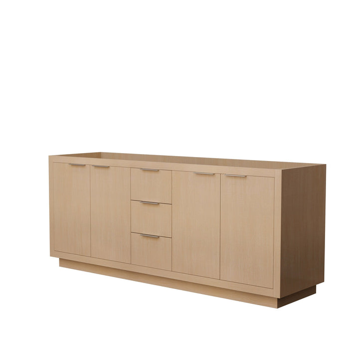 Wyndham Collection Vanity Wyndham Collection WCF282880DLSCXSXXMXX Maroni 80 Inch Double Bathroom Vanity in Light Straw, No Countertop, No Sink