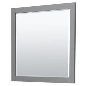 Wyndham Collection Vanity Wyndham Collection WCF292936SGGWCUNSM34 Miranda 36 Inch Single Bathroom Vanity in Dark Gray, White Cultured Marble Countertop, Undermount Square Sink, Brushed Gold Trim, 34 Inch Mirror