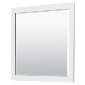 Wyndham Collection Vanity Wyndham Collection WCF292936SWHK1INTM34 Miranda 36 Inch Single Bathroom Vanity in White, 1.25 Inch Thick Matte White Solid Surface Countertop, Integrated Sink, Brushed Nickel Trim, 34 Inch Mirror