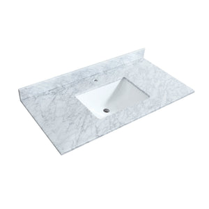 Wyndham Collection Vanity Wyndham Collection WCF292942SGBCMUNSMXX Miranda 42 Inch Single Bathroom Vanity in Dark Gray, White Carrara Marble Countertop, Undermount Square Sink, Matte Black Trim