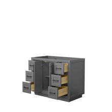 Load image into Gallery viewer, Wyndham Collection Vanity Wyndham Collection WCF292942SGBCXSXXMXX Miranda 42 Inch Single Bathroom Vanity in Dark Gray, No Countertop, No Sink, Matte Black Trim