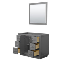 Load image into Gallery viewer, Wyndham Collection Vanity Wyndham Collection WCF292942SKGCXSXXM34 Miranda 42 Inch Single Bathroom Vanity in Dark Gray, No Countertop, No Sink, Brushed Nickel Trim, 34 Inch Mirror