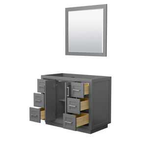 Wyndham Collection Vanity Wyndham Collection WCF292942SKGCXSXXM34 Miranda 42 Inch Single Bathroom Vanity in Dark Gray, No Countertop, No Sink, Brushed Nickel Trim, 34 Inch Mirror
