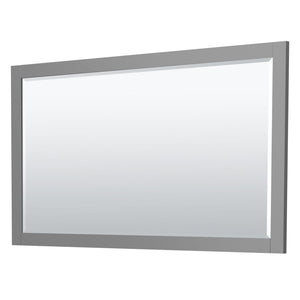 Wyndham Collection Vanity Wyndham Collection WCF292960DGGCMUNSM58 Miranda 60 Inch Double Bathroom Vanity in Dark Gray, White Carrara Marble Countertop, Undermount Square Sinks, Brushed Gold Trim, 58 Inch Mirror