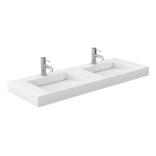 Load image into Gallery viewer, Wyndham Collection Vanity Wyndham Collection WCF292960DGGK4INTM58 Miranda 60 Inch Double Bathroom Vanity in Dark Gray, 4 Inch Thick Matte White Solid Surface Countertop, Integrated Sinks, Brushed Gold Trim, 58 Inch Mirror