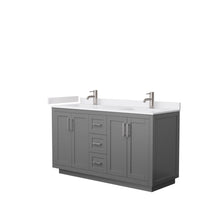 Load image into Gallery viewer, Wyndham Collection Vanity Wyndham Collection WCF292960DKGWCUNSMXX Miranda 60 Inch Double Bathroom Vanity in Dark Gray, White Cultured Marble Countertop, Undermount Square Sinks, Brushed Nickel Trim