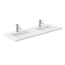 Load image into Gallery viewer, Wyndham Collection Vanity Wyndham Collection WCF292960DWGK1INTMXX Miranda 60 Inch Double Bathroom Vanity in White, 1.25 Inch Thick Matte White Solid Surface Countertop, Integrated Sinks, Brushed Gold Trim