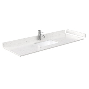 Wyndham Collection Vanity Wyndham Collection WCF292960SBLC2UNSM58 Miranda 60 Inch Single Bathroom Vanity in Dark Blue, Light-Vein Carrara Cultured Marble Countertop, Undermount Square Sink, Brushed Gold Trim, 58 Inch Mirror