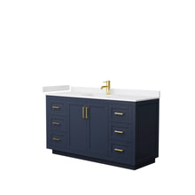 Load image into Gallery viewer, Wyndham Collection Vanity Wyndham Collection WCF292960SBLWCUNSMXX Miranda 60 Inch Single Bathroom Vanity in Dark Blue, White Cultured Marble Countertop, Undermount Square Sink, Brushed Gold Trim