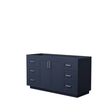 Load image into Gallery viewer, Wyndham Collection Vanity Wyndham Collection WCF292960SBNCXSXXMXX Miranda 60 Inch Single Bathroom Vanity in Dark Blue, No Countertop, No Sink, Brushed Nickel Trim