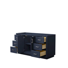 Load image into Gallery viewer, Wyndham Collection Vanity Wyndham Collection WCF292960SBNCXSXXMXX Miranda 60 Inch Single Bathroom Vanity in Dark Blue, No Countertop, No Sink, Brushed Nickel Trim