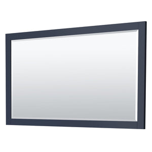 Wyndham Collection Vanity Wyndham Collection WCF292960SBNK4INTM58 Miranda 60 Inch Single Bathroom Vanity in Dark Blue, 4 Inch Thick Matte White Solid Surface Countertop, Integrated Sink, Brushed Nickel Trim, 58 Inch Mirror