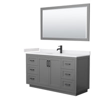 Load image into Gallery viewer, Wyndham Collection Vanity Wyndham Collection WCF292960SGBWCUNSM58 Miranda 60 Inch Single Bathroom Vanity in Dark Gray, White Cultured Marble Countertop, Undermount Square Sink, Matte Black Trim, 58 Inch Mirror