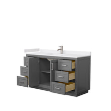 Load image into Gallery viewer, Wyndham Collection Vanity Wyndham Collection WCF292960SKGWCUNSMXX Miranda 60 Inch Single Bathroom Vanity in Dark Gray, White Cultured Marble Countertop, Undermount Square Sink, Brushed Nickel Trim