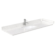 Load image into Gallery viewer, Wyndham Collection Vanity Wyndham Collection WCF292960SWGC2UNSMXX Miranda 60 Inch Single Bathroom Vanity in White, Light-Vein Carrara Cultured Marble Countertop, Undermount Square Sink, Brushed Gold Trim