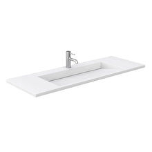 Load image into Gallery viewer, Wyndham Collection Vanity Wyndham Collection WCF292960SWGK1INTM58 Miranda 60 Inch Single Bathroom Vanity in White, 1.25 Inch Thick Matte White Solid Surface Countertop, Integrated Sink, Brushed Gold Trim, 58 Inch Mirror