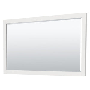 Wyndham Collection Vanity Wyndham Collection WCF292960SWHK4INTM58 Miranda 60 Inch Single Bathroom Vanity in White, 4 Inch Thick Matte White Solid Surface Countertop, Integrated Sink, Brushed Nickel Trim, 58 Inch Mirror