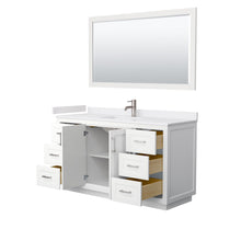 Load image into Gallery viewer, Wyndham Collection Vanity Wyndham Collection WCF292960SWHWCUNSM58 Miranda 60 Inch Single Bathroom Vanity in White, White Cultured Marble Countertop, Undermount Square Sink, Brushed Nickel Trim, 58 Inch Mirror
