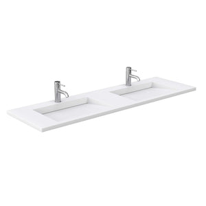 Wyndham Collection Vanity Wyndham Collection WCF292972DBNK1INTM70 Miranda 72 Inch Double Bathroom Vanity in Dark Blue, 1.25 Inch Thick Matte White Solid Surface Countertop, Integrated Sinks, Brushed Nickel Trim, 70 Inch Mirror