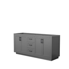 Load image into Gallery viewer, Wyndham Collection Vanity Wyndham Collection WCF292972DGBCXSXXMXX Miranda 72 Inch Double Bathroom Vanity in Dark Gray, No Countertop, No Sink, Matte Black Trim