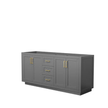 Load image into Gallery viewer, Wyndham Collection Vanity Wyndham Collection WCF292972DGGCXSXXMXX Miranda 72 Inch Double Bathroom Vanity in Dark Gray, No Countertop, No Sink, Brushed Gold Trim