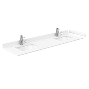Wyndham Collection Vanity Wyndham Collection WCF292972DGGWCUNSMXX Miranda 72 Inch Double Bathroom Vanity in Dark Gray, White Cultured Marble Countertop, Undermount Square Sinks, Brushed Gold Trim