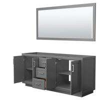 Load image into Gallery viewer, Wyndham Collection Vanity Wyndham Collection WCF292972DKGCXSXXM70 Miranda 72 Inch Double Bathroom Vanity in Dark Gray, No Countertop, No Sink, Brushed Nickel Trim, 70 Inch Mirror