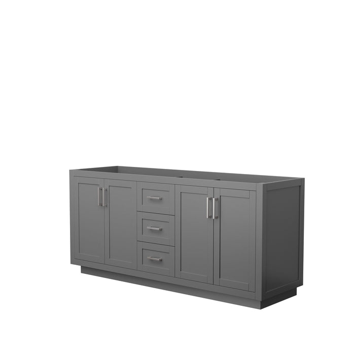 Wyndham Collection Vanity Wyndham Collection WCF292972DKGCXSXXMXX Miranda 72 Inch Double Bathroom Vanity in Dark Gray, No Countertop, No Sink, Brushed Nickel Trim
