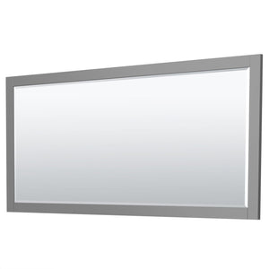 Wyndham Collection Vanity Wyndham Collection WCF292972DKGWCUNSM70 Miranda 72 Inch Double Bathroom Vanity in Dark Gray, White Cultured Marble Countertop, Undermount Square Sinks, Brushed Nickel Trim, 70 Inch Mirror