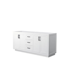 Load image into Gallery viewer, Wyndham Collection Vanity Wyndham Collection WCF292972DWBCXSXXMXX Miranda 72 Inch Double Bathroom Vanity in White, No Countertop, No Sink, Matte Black Trim