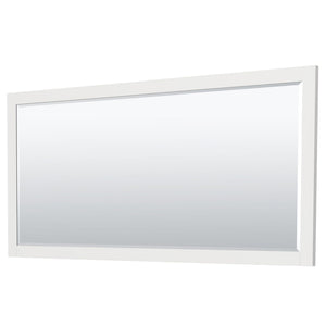 Wyndham Collection Vanity Wyndham Collection WCF292972DWBWCUNSM70 Miranda 72 Inch Double Bathroom Vanity in White, White Cultured Marble Countertop, Undermount Square Sinks, Matte Black Trim, 70 Inch Mirror