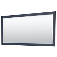 Load image into Gallery viewer, Wyndham Collection Vanity Wyndham Collection WCF292980DBBWCUNSM70 Miranda 80 Inch Double Bathroom Vanity in Dark Blue, White Cultured Marble Countertop, Undermount Square Sinks, Matte Black Trim, 70 Inch Mirror
