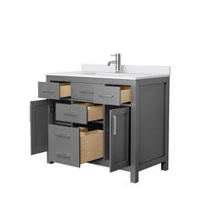 Load image into Gallery viewer, Wyndham Collection Vanity Wyndham Collection WCG242442SKGWCUNSMXX Beckett 42 Inch Single Bathroom Vanity in Dark Gray, White Cultured Marble Countertop, Undermount Square Sink, No Mirror