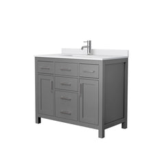 Load image into Gallery viewer, Wyndham Collection Vanity Wyndham Collection WCG242442SKGWCUNSMXX Beckett 42 Inch Single Bathroom Vanity in Dark Gray, White Cultured Marble Countertop, Undermount Square Sink, No Mirror