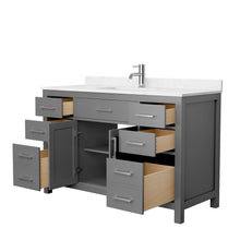 Load image into Gallery viewer, Wyndham Collection Vanity Wyndham Collection WCG242454SKGCCUNSMXX Beckett 54 Inch Single Bathroom Vanity in Dark Gray, Carrara Cultured Marble Countertop, Undermount Square Sink, No Mirror