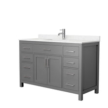 Load image into Gallery viewer, Wyndham Collection Vanity Wyndham Collection WCG242454SKGCCUNSMXX Beckett 54 Inch Single Bathroom Vanity in Dark Gray, Carrara Cultured Marble Countertop, Undermount Square Sink, No Mirror