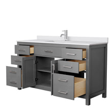 Load image into Gallery viewer, Wyndham Collection Vanity Wyndham Collection WCG242460SKGWCUNSMXX Beckett 60 Inch Single Bathroom Vanity in Dark Gray, White Cultured Marble Countertop, Undermount Square Sink, No Mirror