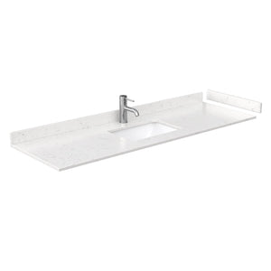 Wyndham Collection Vanity Wyndham Collection WCG242466SWBCCUNSMXX Beckett 66 Inch Single Bathroom Vanity in White, Carrara Cultured Marble Countertop, Undermount Square Sink, Matte Black Trim
