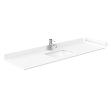 Load image into Gallery viewer, Wyndham Collection Vanity Wyndham Collection WCG242466SWBWCUNSMXX Beckett 66 Inch Single Bathroom Vanity in White, White Cultured Marble Countertop, Undermount Square Sink, Matte Black Trim