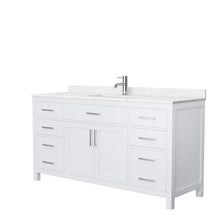 Load image into Gallery viewer, Wyndham Collection Vanity Wyndham Collection WCG242466SWHCCUNSMXX Beckett 66 Inch Single Bathroom Vanity in White, Carrara Cultured Marble Countertop, Undermount Square Sink, No Mirror