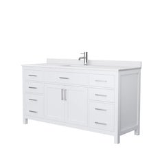 Load image into Gallery viewer, Wyndham Collection Vanity Wyndham Collection WCG242466SWHWCUNSMXX Beckett 66 Inch Single Bathroom Vanity in White, White Cultured Marble Countertop, Undermount Square Sink, No Mirror