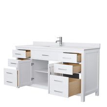 Load image into Gallery viewer, Wyndham Collection Vanity Wyndham Collection WCG242466SWHWCUNSMXX Beckett 66 Inch Single Bathroom Vanity in White, White Cultured Marble Countertop, Undermount Square Sink, No Mirror