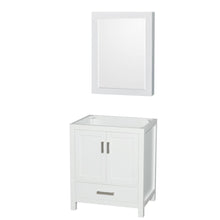 Load image into Gallery viewer, Wyndham Collection Vanity Wyndham Collection WCS141430SWHCXSXXMED Sheffield 30 Inch Single Bathroom Vanity in White, No Countertop, No Sink, and Medicine Cabinet
