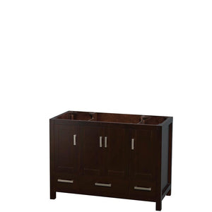 Wyndham Collection Vanity Wyndham Collection WCS141448SESCMUNOM24 Sheffield 48 Inch Single Bathroom Vanity in Espresso, White Carrara Marble Countertop, Undermount Oval Sink, and 24 Inch Mirror