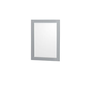 Wyndham Collection Vanity Wyndham Collection WCS141448SGYCMUNOM24 Sheffield 48 Inch Single Bathroom Vanity in Gray, White Carrara Marble Countertop, Undermount Oval Sink, and 24 Inch Mirror