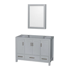Load image into Gallery viewer, Wyndham Collection Vanity Wyndham Collection WCS141448SGYCXSXXMED Sheffield 48 Inch Single Bathroom Vanity in Gray, No Countertop, No Sink, and Medicine Cabinet