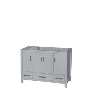 Wyndham Collection Vanity Wyndham Collection WCS141448SGYCXSXXMXX Sheffield 48 Inch Single Bathroom Vanity in Gray, No Countertop, No Sink, and No Mirror