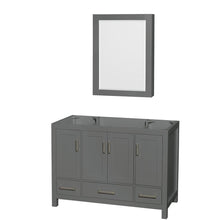 Load image into Gallery viewer, Wyndham Collection Vanity Wyndham Collection WCS141448SKGCXSXXMED Sheffield 48 Inch Single Bathroom Vanity in Dark Gray, No Countertop, No Sink, and Medicine Cabinet